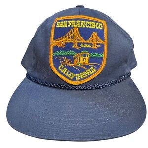 Vintage 80s San Francisco California Snap Back Cap Golden State Bridge Hat